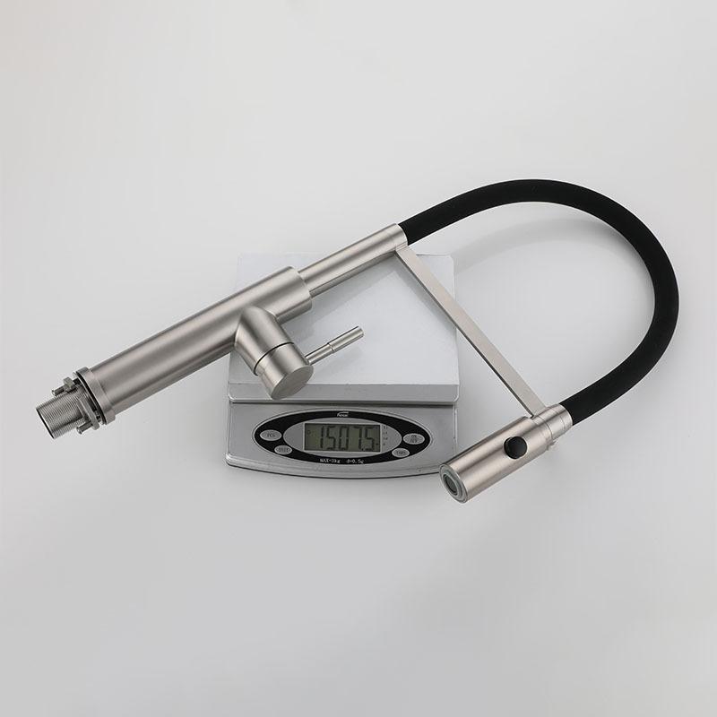 304 Stainless Steel Vegetable Basin Faucet Black Silicone Hose Faucet Kitchen Sink Faucet Nickel Hot And Cold Mixed Sink Tap