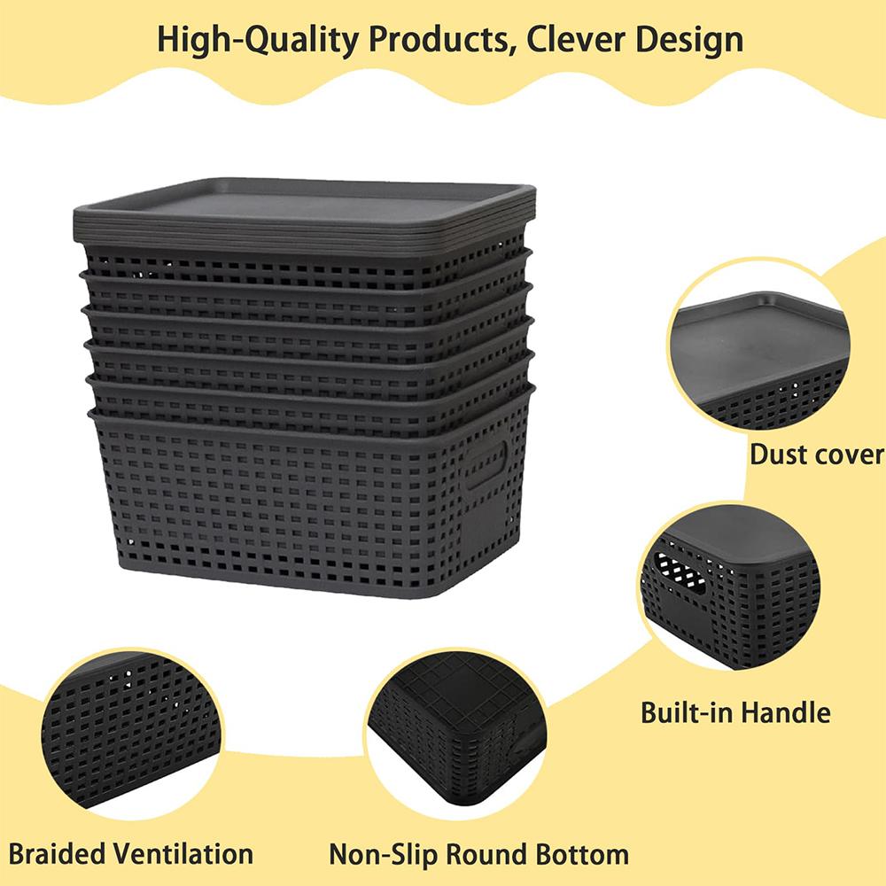 With Lid Storage Box Large Capacity Kitchen Storage Box Portable Storage Basket  Home Decoration