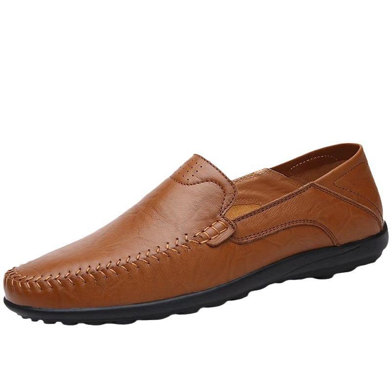 New Men's Leather Shoes with Velvet Soft Soles British Fashion Men's Shoes Trend Versatile One-pedal Lazy Doudou Shoes