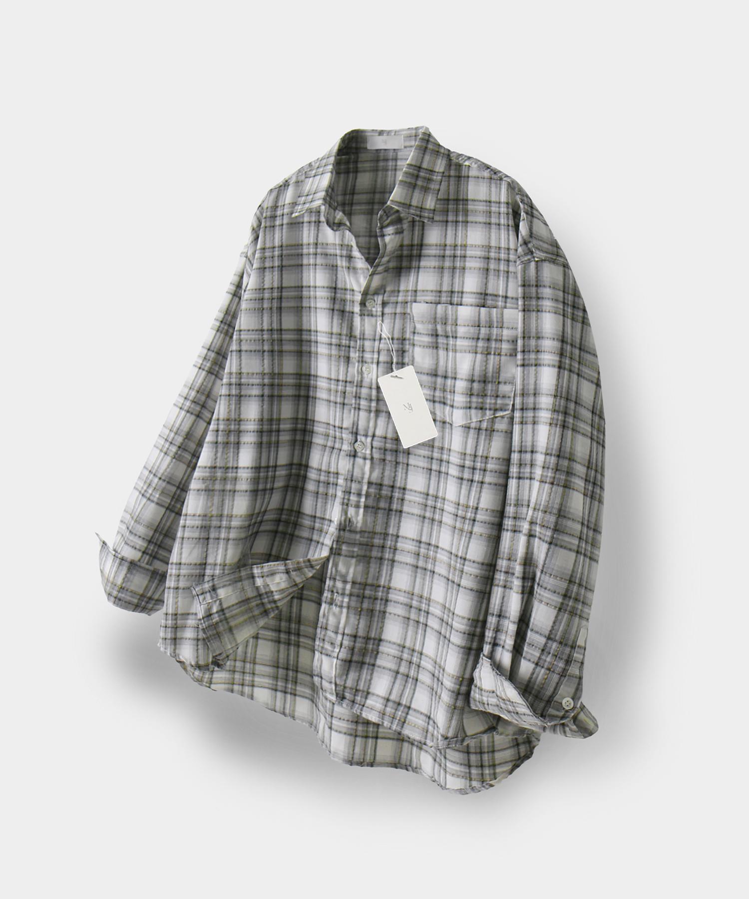 Mood Inside Lux Check Shirt_ Light Gray M