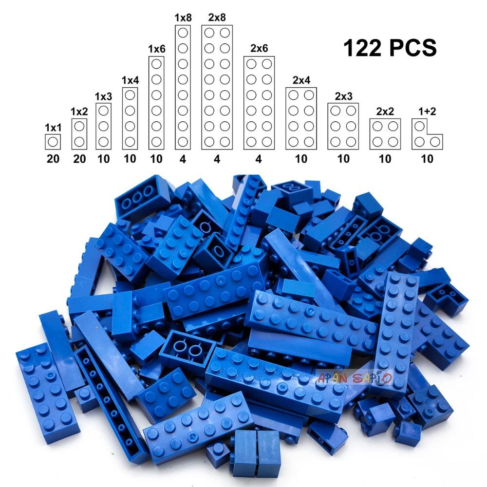 122 bucăți figuri groase cărămizi 12 dimensiuni blocuri de construcție DIY educaționale dimensiuni creative compatibile cu 3001 jucării din plastic pentru copii