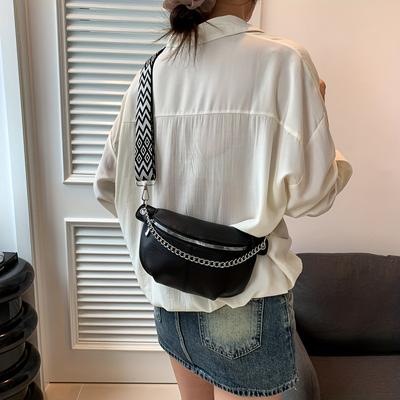 Bolsa Vintage Crossbody, Bolsa de Peito Boêmia Retro, Bolsa Tiracolo Casual Feminina e Bolsa com Alça Larga de Padrão Geométrico