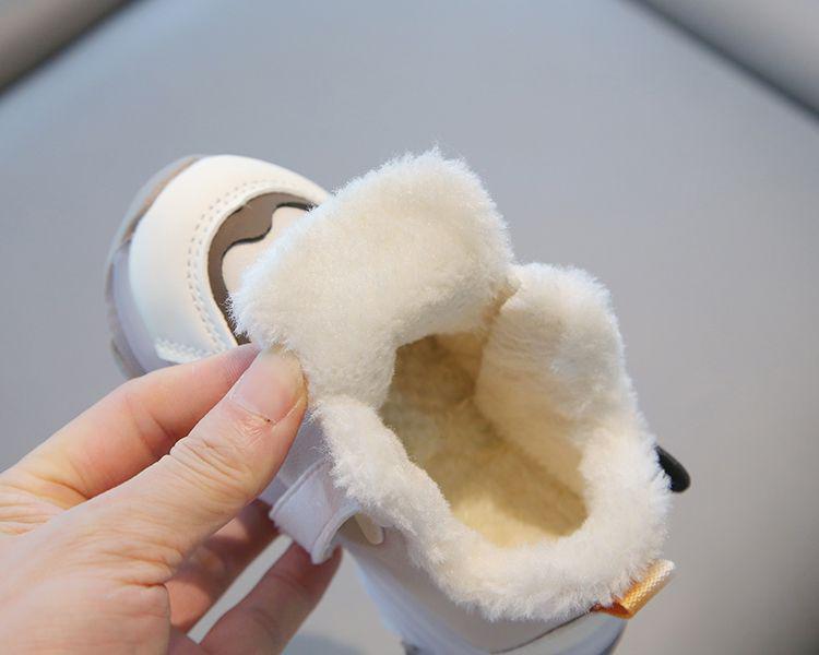 Kids' Fleece-Lined Cotton Shoes for Autumn/Winter: Soft-Soled, Warm Walking Sneakers for Toddlers (Boys & Girls)