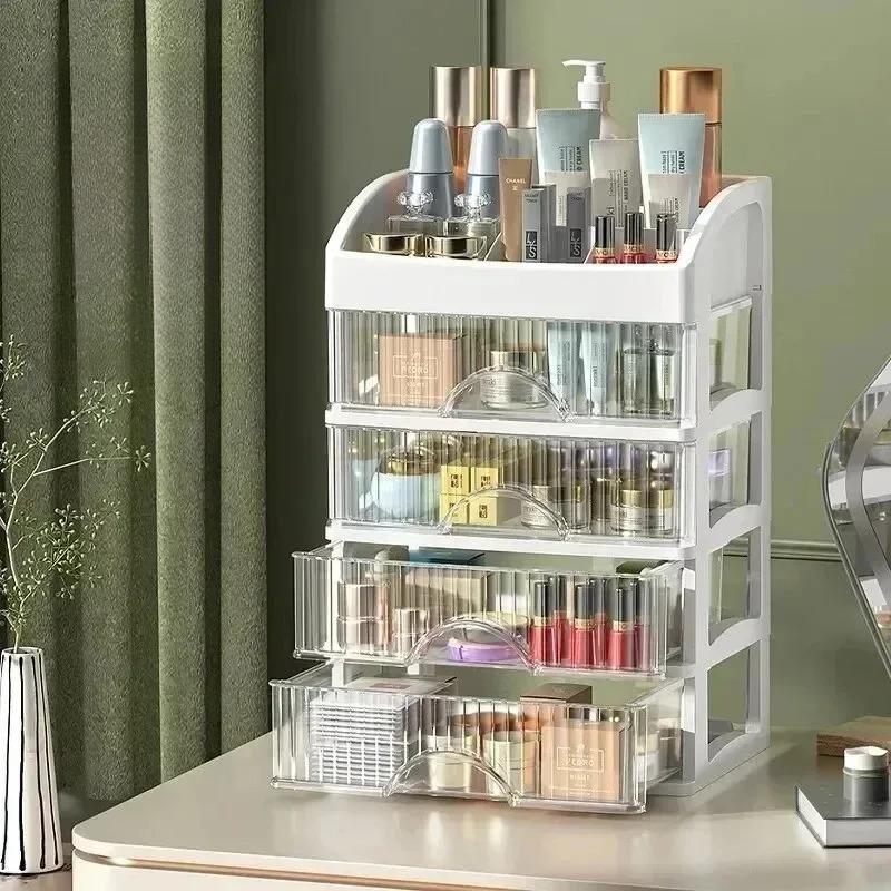 Neuer Schreibtischschubladen Kosmetik-Organizer Transparente Box Große Kapazität Vier Schminktisch Lippenstift Hautpflegeprodukte Aufbewahrungsbox