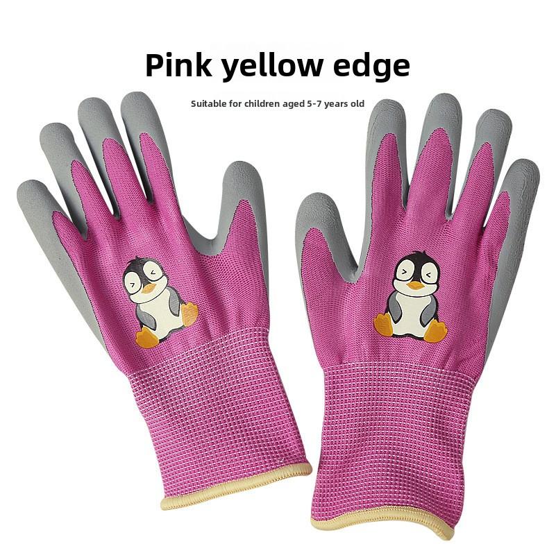 Dziecięce Rękawice Ogrodnicze z Kreskówkowym Wzorem, Do Zbioru Ogrodowego, Kopania i Sadzenia, Do Jazdy na Rowerze, Jazdy na Rolkach, Odporne na Zużycie i Rozdarcie Rękawice Ochronne