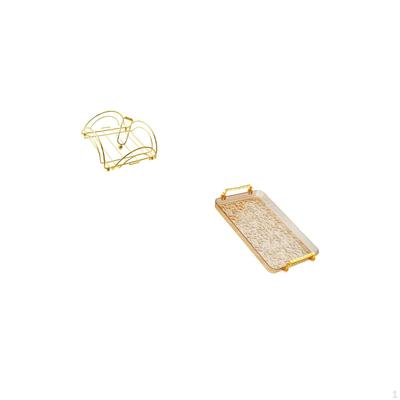 Weighted Arm Napkin Dispenser And Dessert Plate Coffee Table Tray with Handle for Dining Room Hotel