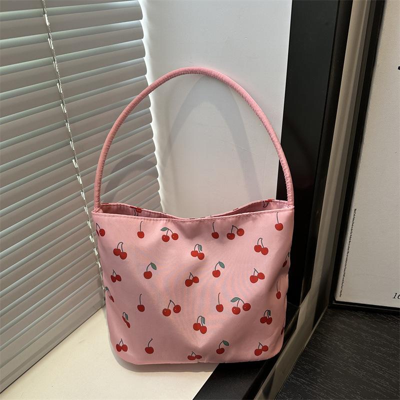 

С принтом вишни новая студенческая сумка-мессенджер большой вместимости нишевого дизайна на плечо розовый