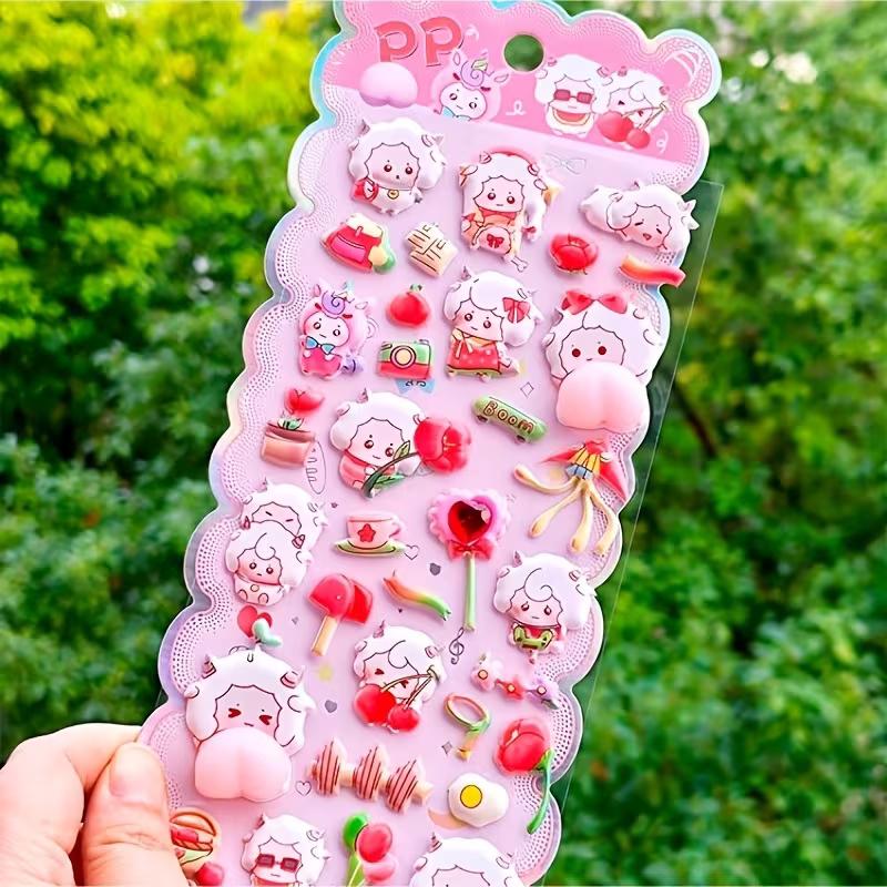 

Cute animal soft and plush, squeezable, funny buttocks, stress-relieving 3D pop bubble sticker for mobile phone case decoration