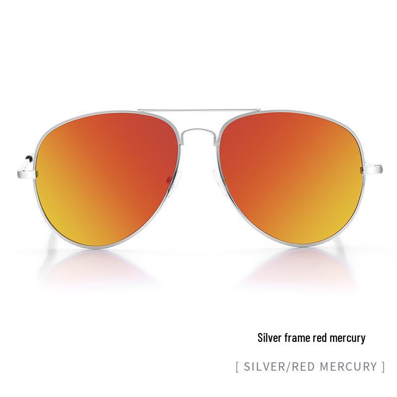 Unisex Aviator Frog Mirror Sunglasses - Multicolor Metal Frame