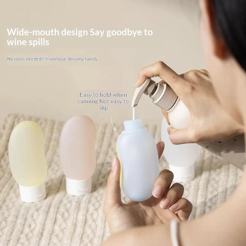 3 Pcs 60Ml Silicone Travel Squeeze Bottles Leak Proof Accurate Dispensing For Skincare Toiletry Storage Business Vacation Trips