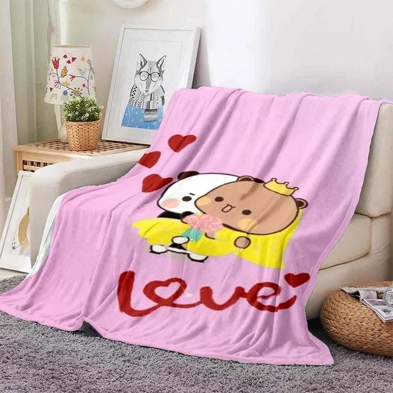 Schattige Bubu en Dudu Serie Deken Cartoon Print Kinderen Warm Flanel Zacht Comfortabel Huis Reizen Deken Bed Deken Verjaardagscadeau