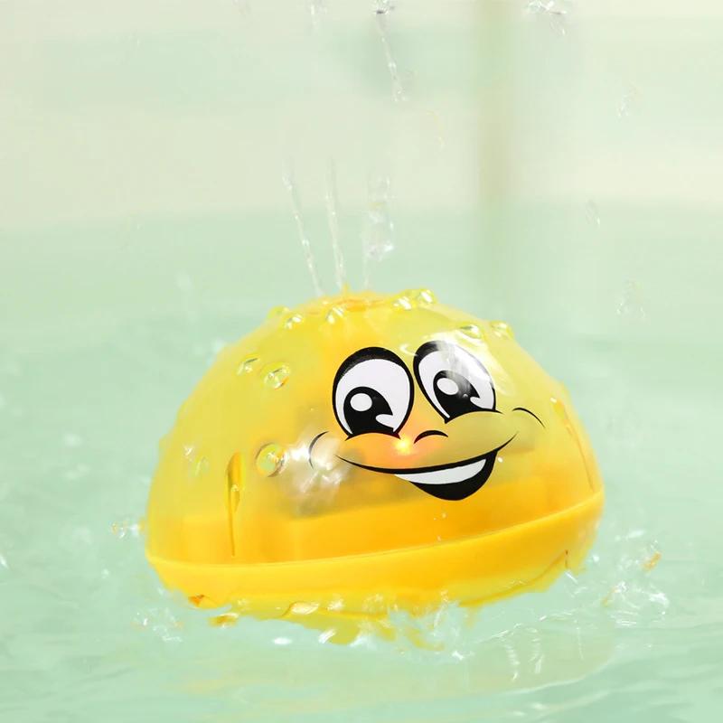 Baby Bath Toys Electric Inductive Water Spray Ball with Light Bathroom Bathtub Swimming Toys for Toddler Infant Children