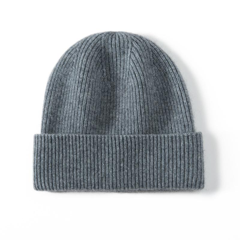 Cashmere Hats for Men and Women In Autumn and Winter, Thickened and Versatile Knitted Cashmere Hats, Headgear Hats, Stacking Hats, Ear Protectors, Col