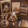 Halloween DIY Patchwork-Set Geister-Set, Niedliches Puppen-Nähset mit vorgeschnittenen Herbst-Bastelmaterialien für Erwachsene Stoffe, Feiertags-Handgemachtes Geschenk, Zuhause