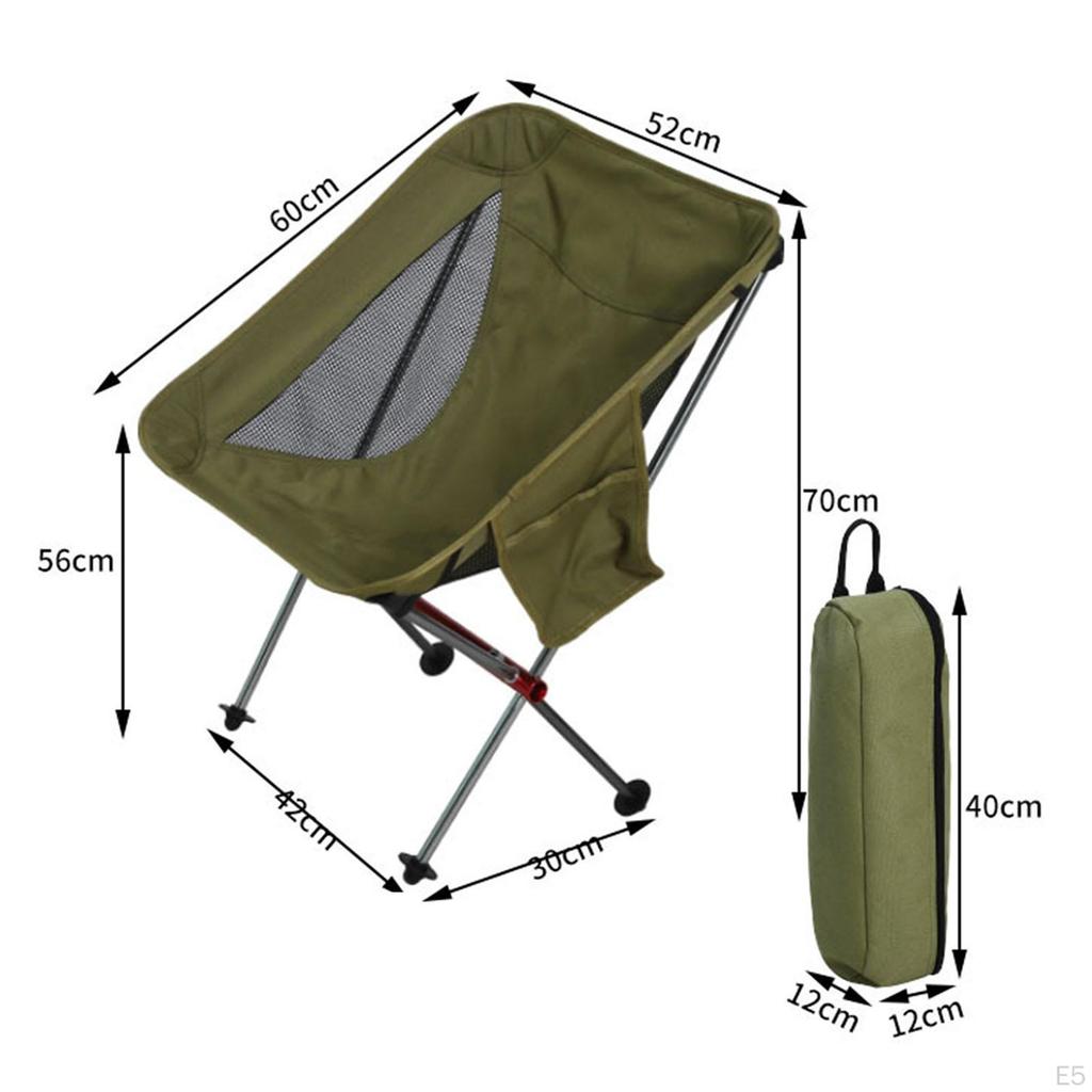 Folding Camping Chair Compact 250lbs Backrest Stool for Outdoor Backpacking