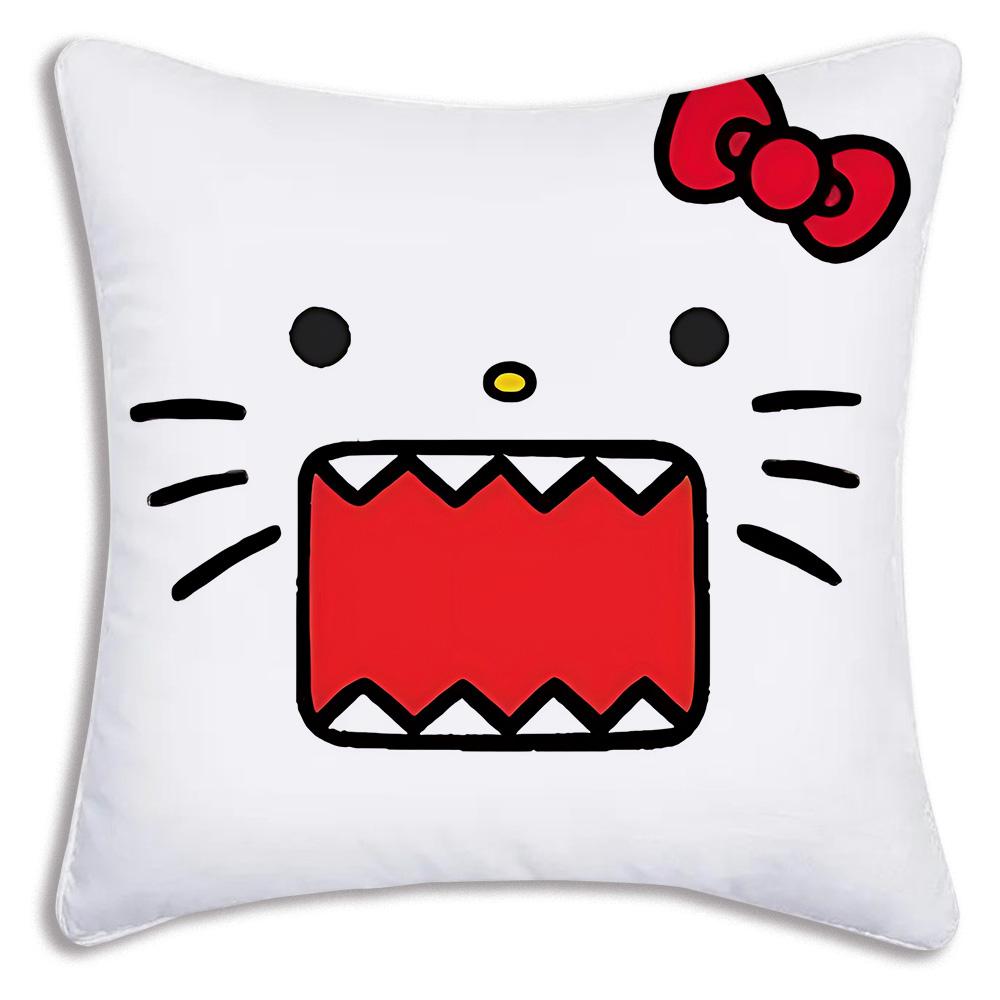 Cute For D-Domo Kun Faces Pillow Covers Cartoon Sofa Decorative Home Double-sided Printing Short Plush Cute Cushion Cover
