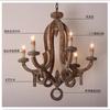 Wooden Candle Chandelier Vintage Lustre Bois Lustre Pendant Chandeliers Lighting Living Room Kitchen Bedroom Retro Light Fixture