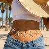 Gold Color Starfish Waist Chain Vacation Style Beads Belly Chain Sea Star Waist Chain  Girls