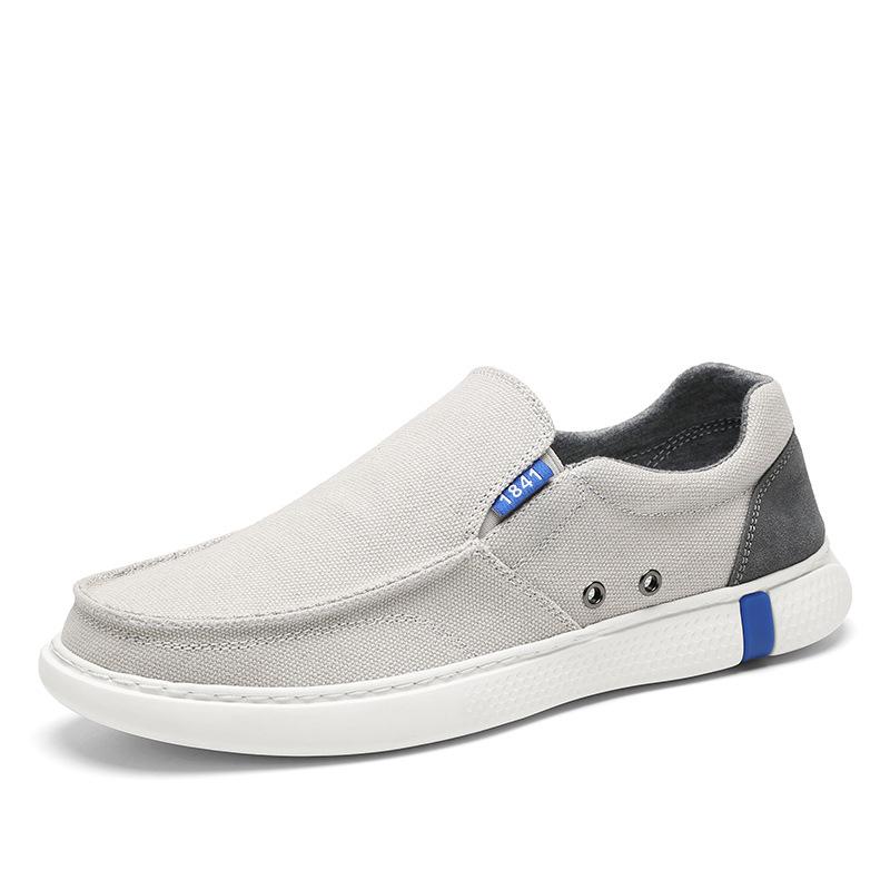 Trendiga herrloafers i canvas med slip-on-modell: Lediga skor i ett steg för par