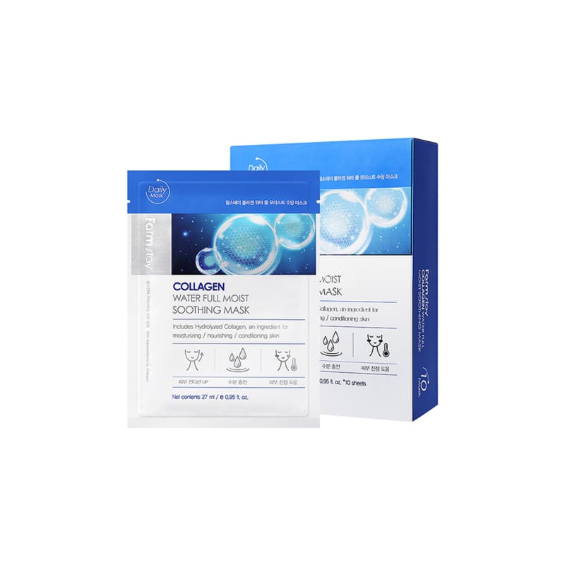 

Farmstay Collagen Water Full Moist Успокаивающая маска-пак (10 листов)