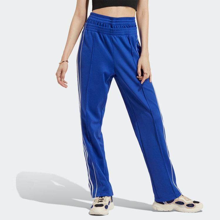 adidas Originals Trefoil Striped Elastic Waist Straight-Leg Casual Pants Women Bottoms Blue IC5586