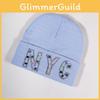 Rhinestone Letters Nyc Knit Hat For Unisex Autumn Winter Warm Cap Fashion Gift