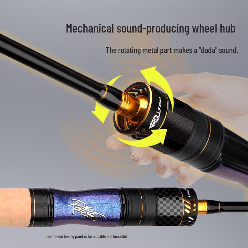 UL Fast Action Micro Baitcasting Rod - Super Light & Soft with Solid Springy Tip and White Stripe for Stream Fishing.