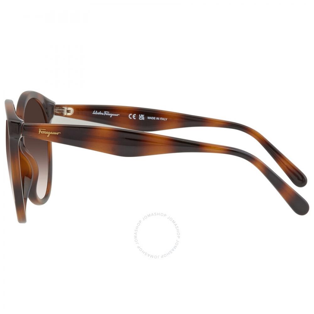 Salvatore Ferragamo Brown Gradient Round Ladies Sunglasses Sf1071s 240 58
