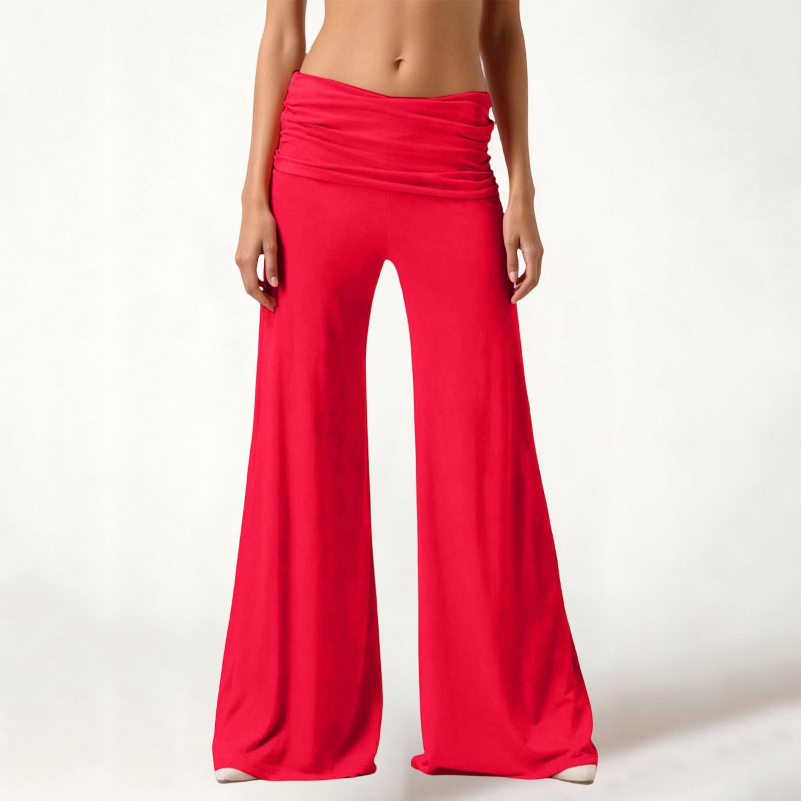 

Women s Fashion Ruched Yoga Pants, Pocketless, Loose And Casual Wide-Leg Trousers XL