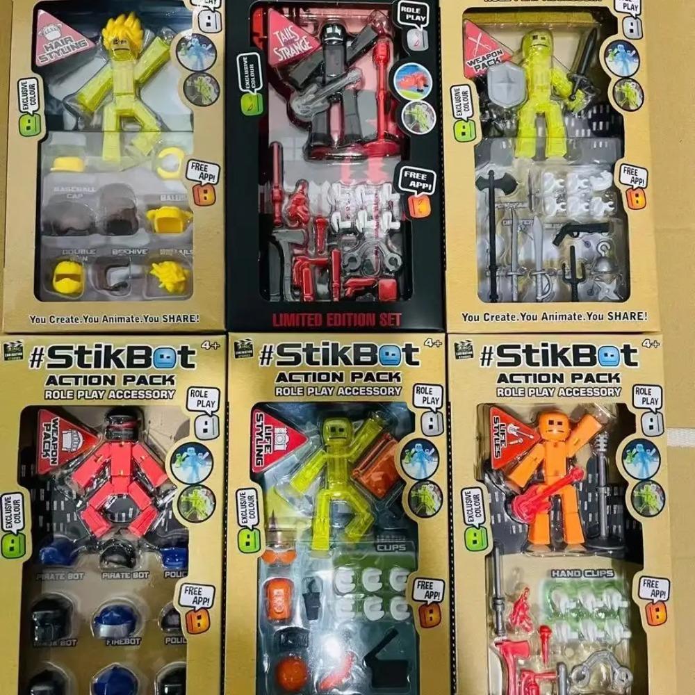 Stikbot žaislai Siurbtukas Stick Bot figūrėlės Žaislai berniukams Juokinga deformuojama veiksmo figūrėlė tikbots Žaislai vaikams Suaugusiųjų gimtadienio dovanos