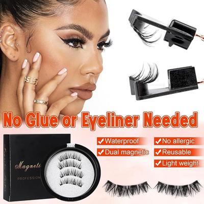 No Glue Magnetic Eyelashes Eyeliner Needed False Eyelashes Magnetic Lashes  for Eyelash Extension