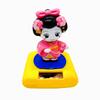 New Solar Powered Japanese-Style Doll Car Ornament Kimono Girl Shaking Head Nod Head Cartoon Doll Dashboard Cute Car Accessories