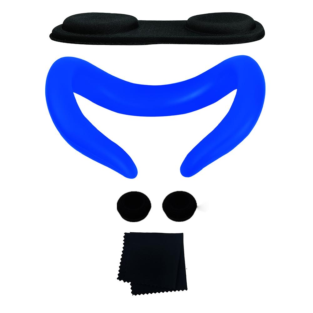 5pcs/Set Silicone VR Face Cover For Meta Quest 3 Lens Protector Cap Kit Sweat Proof Face Protective Mask For Meta Quest 3 VR