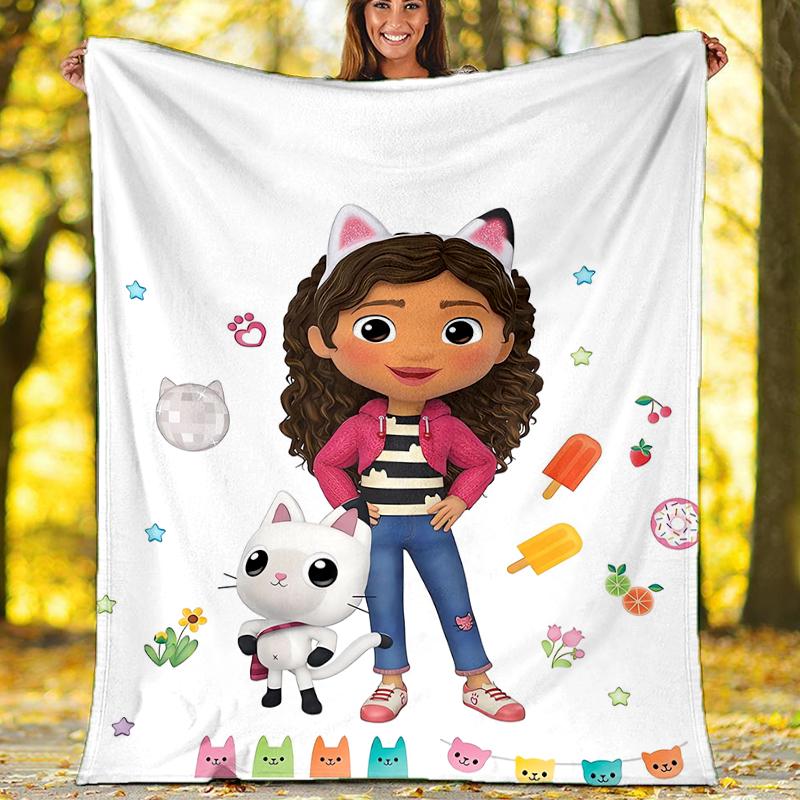Gabby's Dollhouse Theme Printed Blanket - Perfect for Couch, Bed, Travel & Outdoor Use | Machine Washable, Cozy & Durable.