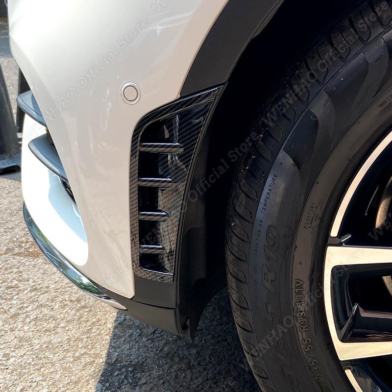 Front Bumper Wind Knife Blade For Mercedes GLC Class C253 X253 GLC260 GLC300 2020 2021 2022 Carbon Fiber Look Bumper Spoiler