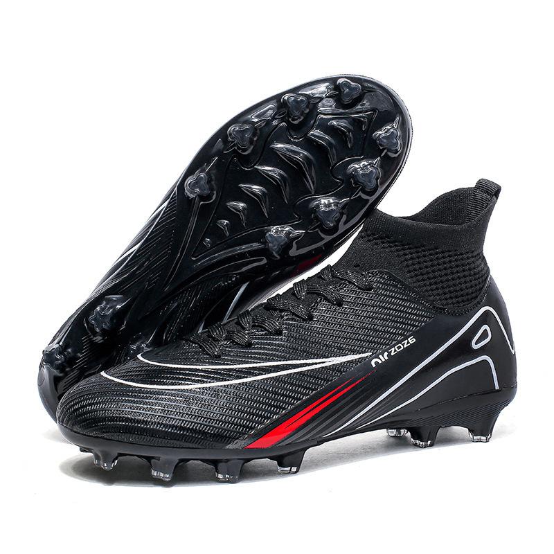 High-Top Football shoes for men and women broken nails artificial lawn spikes youth leather competition training shoes 35