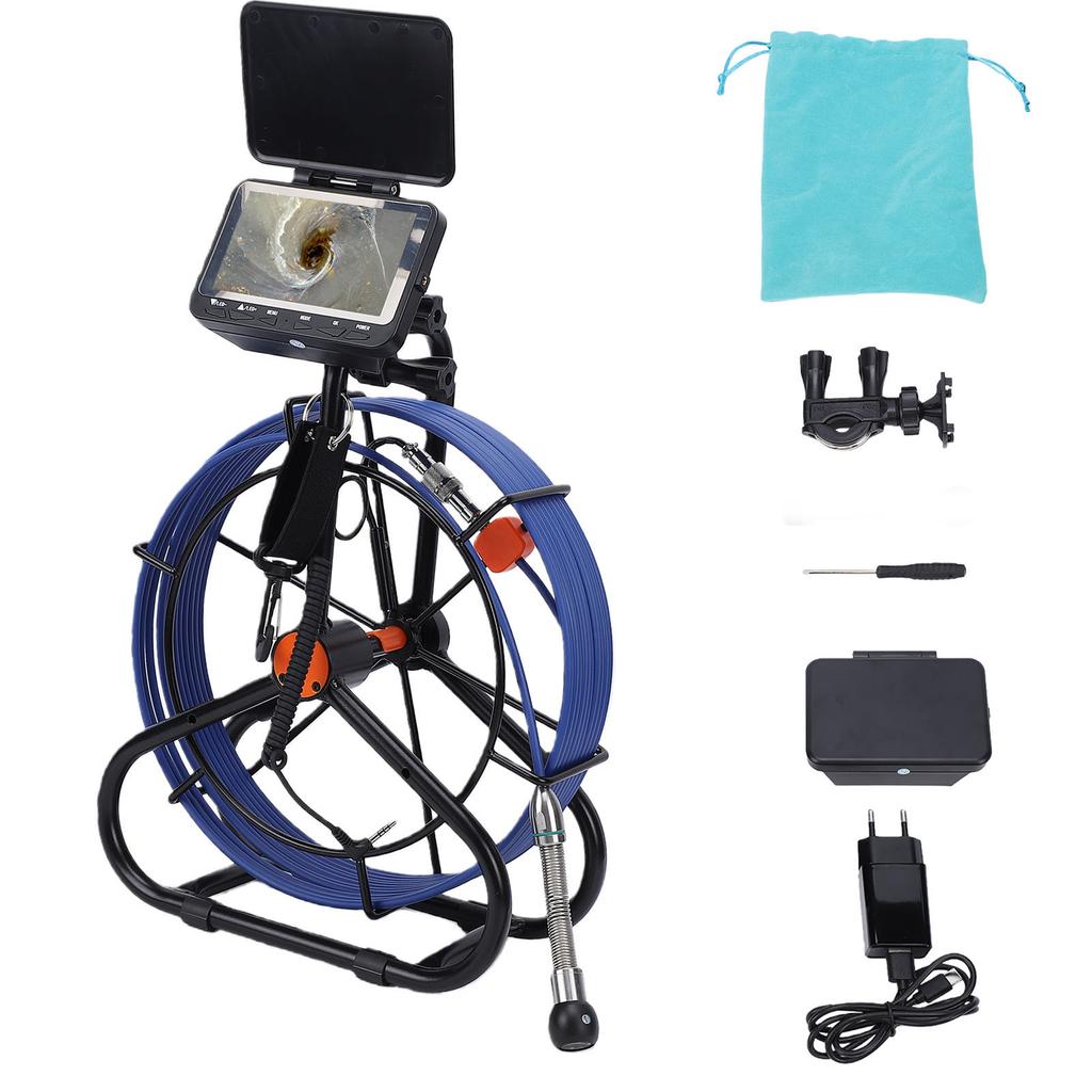 1080P HD Pipe Inspection Camera with 4.3 Inch LCD Screen Flexible Drain Pipe Inspection Camera