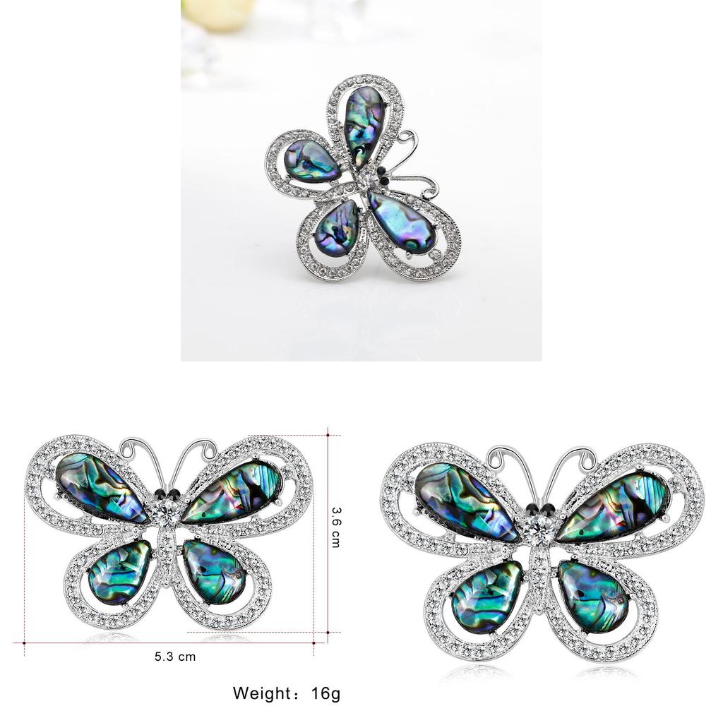 Fashion Butterfly Brooch With Natural Abalone Shell For Women Gift And Casual Wear
