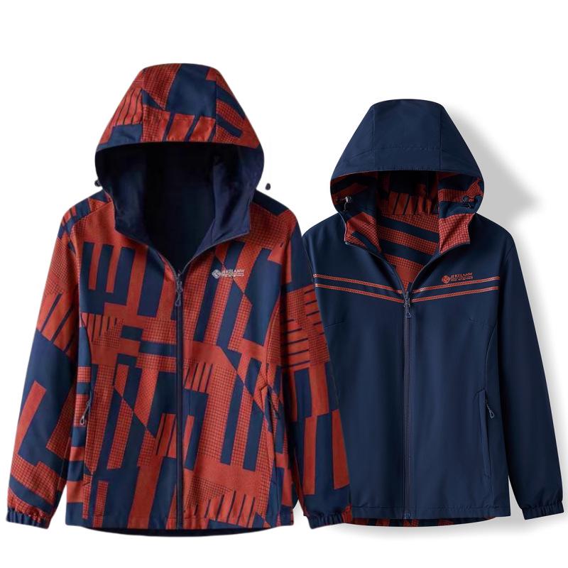 Women's Reversible Spring/Autumn Hooded Windbreaker Jacket for Mountaineering