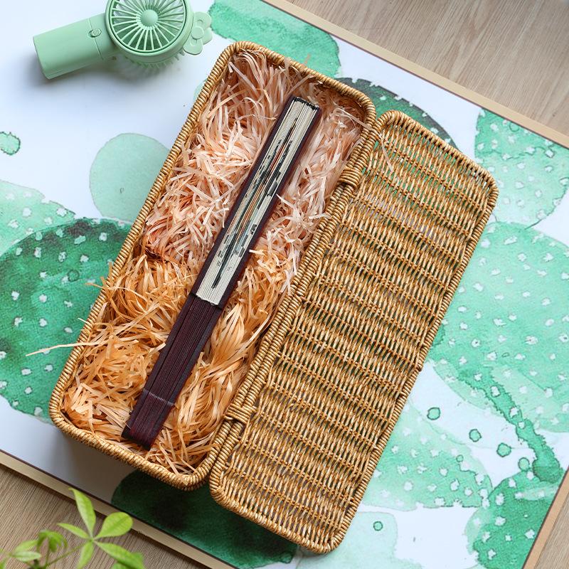Bohemian Imitation Rattan Storage Basket - Woven Storage Box, Dust-Proof Cutlery Frame, Home Decoration Basket Kitchen Organizer