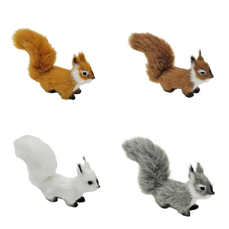 Simulated Squirrels Statue Stuffed Animals Plush Figure for DIY Crafts Displays