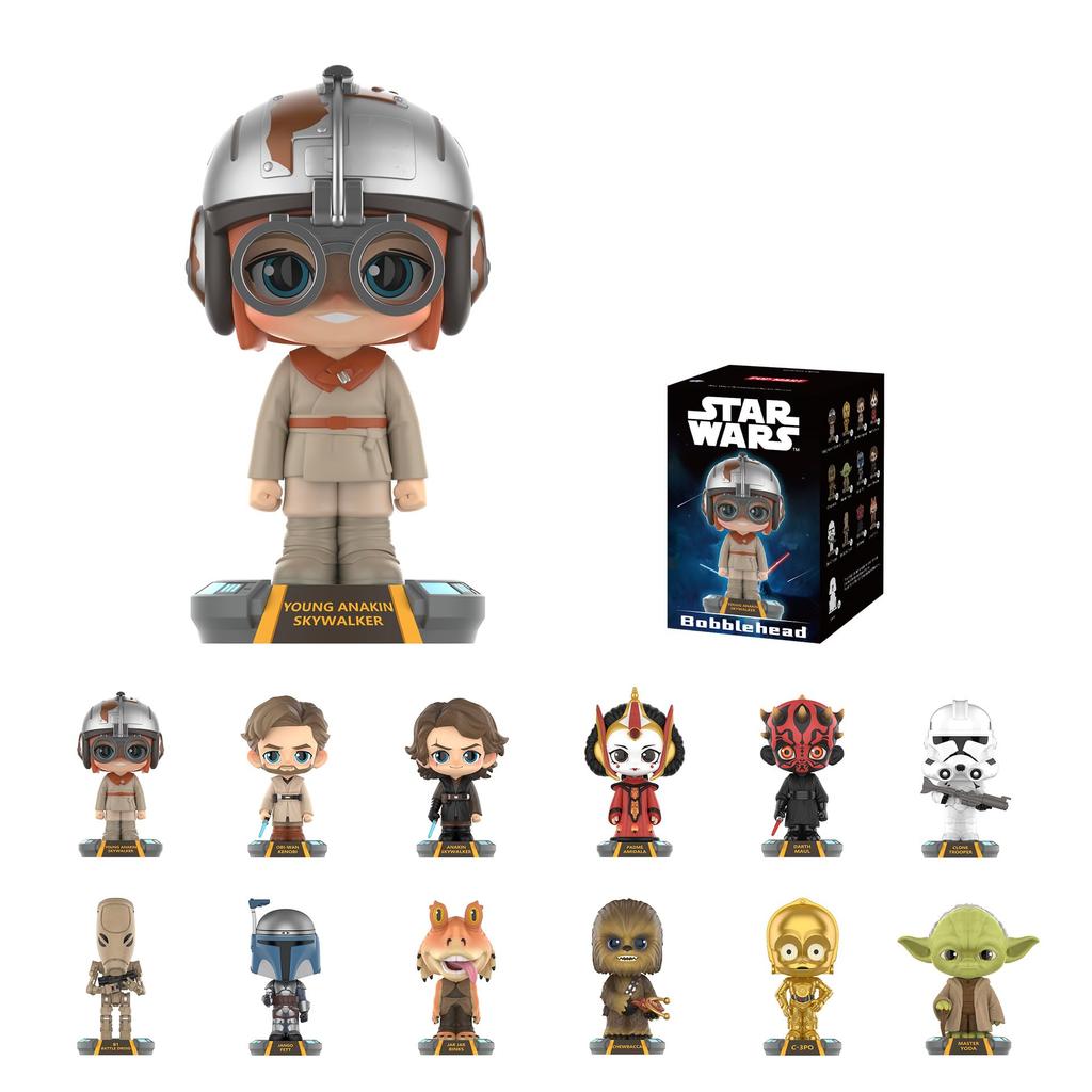 POP MART Star Wars Bobblehead Series Box of Pop Mart Gachapon Blind Box Plastic Premium PVC Soft Original Birthday Gifts [Assorted 12] Figures,