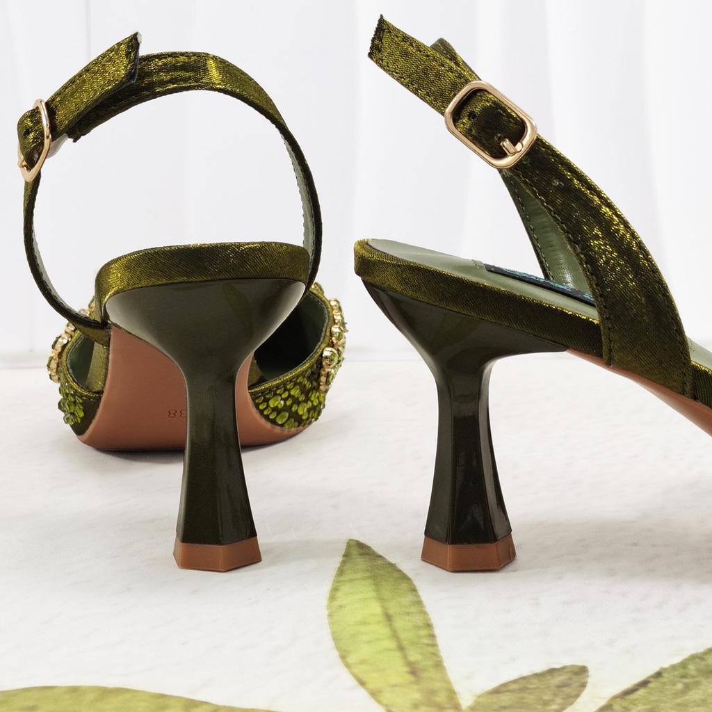 Eleganti Sandali da Donna con Punta Aperta e Tacco Alto con Set Borsa a Busta Spessa