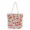 Multifunctional Valentine's Day Printed Thick Rope Shoulder Beach Bag Casual Large Capacity Handbag 0122