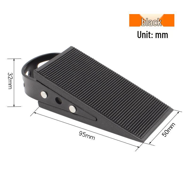 Non-slip Rubber Wood and Stainless Steel Door Stopper for Glass and Thick Doors