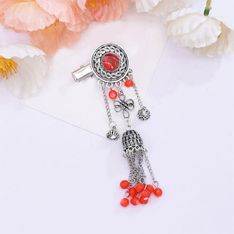 Exotic Hair Clip Side Clip with Tassels For Women Kazak Styles Hair Styling Accessory for Formal Event Costume Accessory