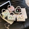 Schicke und modische Kinderhandtasche mit süßer Spitze und Strasssteinen für Mädchen