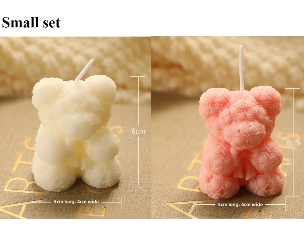 Rose Bear Shaped Aromatherapy Candle Fragrance Birthday Gift Candle Atmosphere Creative Companion Gift