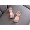 Girls Single Shoes Spring Autumn Pearl Rhinestone Bow Dance Performance Shoes Half Sandals for Little and Middle Kid