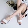 2024 Summer New Women's Sandals Flat Pearl Button Fashion Sandals Women's Shoes